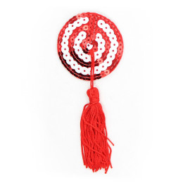 Пэстисы для груди красно-белые с пайетками