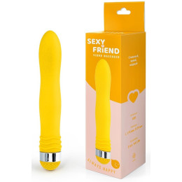 Эргономичный вибратор Sexy Friend 17,5 см желтый