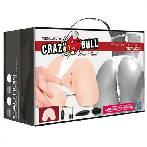 Мастурбатор-реалистик Crazy Bull с вибрацией и двумя отверстиями