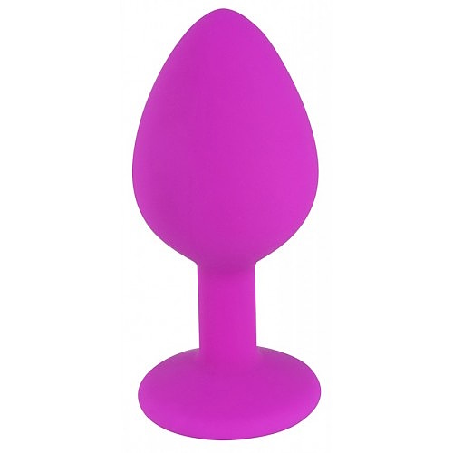 Фиолетовая силиконовая пробка с прозрачным кристаллом M