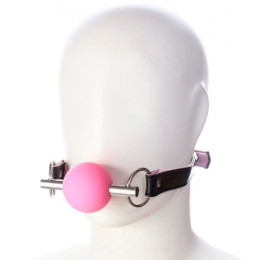 Розовый кляп-шар из медицинского силикона