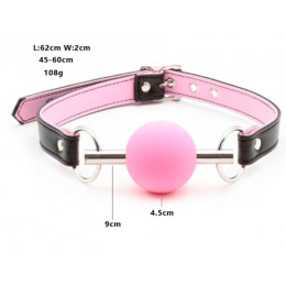 Розовый кляп-шар из медицинского силикона