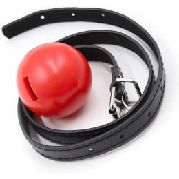 Красный кляп-шар из силикона