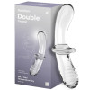 Двусторонний фаллос из стекла Satisfyer Double Crystal прозрачный 20 см