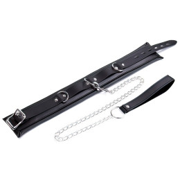 Мягкий ошейник с поводком на цепочке