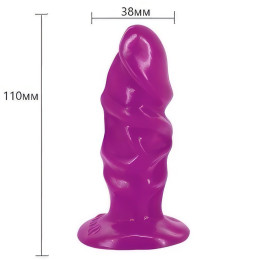 Фиолетовый анальный фаллос с присоской 11 см