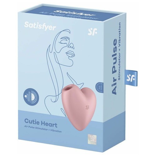 Вакуумно-волновой стимулятор с вибрацией Satisfyer Cutie Heart розовый