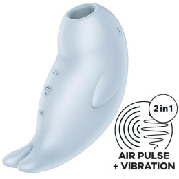 Вакуумно-волновой стимулятор клитора с вибрацией Satisfyer Seal You Soon голубой