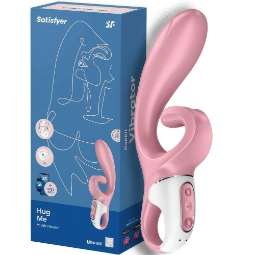 Смарт-вибратор кролик с гибким клиторальным отростком Satisfyer Hug Me Pink