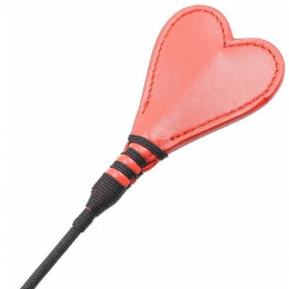 Черный стек с черной петлей и наконечником в виде сердца 66 см