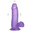 Фиолетовый фаллос Jelly Studs Crystal Dildo Small 16 см