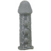 Насадка на пенис со стимулирующим рельефом Realistic Penis Sleeve + 3 см серая
