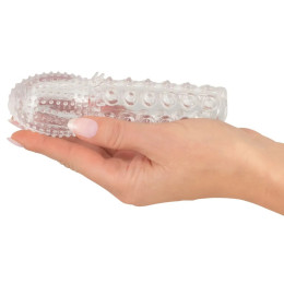 Удлиняющая насадка на пенис с точечно-ребристым рельефом Crystal Clear +2,5 см