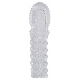 Удлиняющая насадка на пенис с точечно-ребристым рельефом Crystal Clear +2,5 см