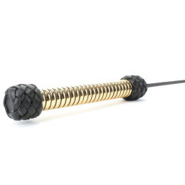 Профессиональный кожаный стек с золотой ручкой 75 см