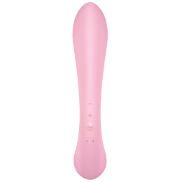 Двусторонний вибратор с клиторальным стимулятором Satisfyer Triple Oh Pink