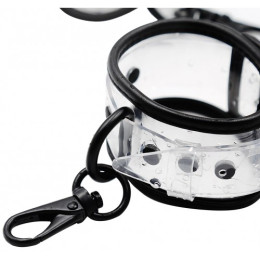 Прозрачные силиконовые наручники с карабинами