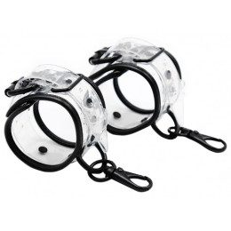 Прозрачные силиконовые наручники с карабинами