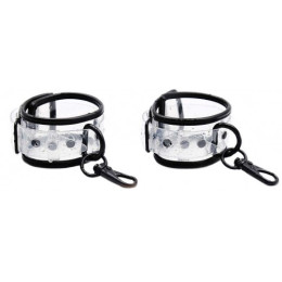 Прозрачные силиконовые наручники с карабинами