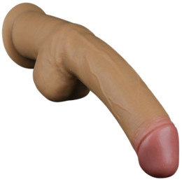 Реалистичный фаллос с высоко посаженной мошонкой Lovetoy Silicone Cock 30 см