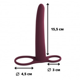 Насадка для двойного проникновения Pure Passion Gimlet бордовая