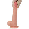 Фаллоимитатор на присоске с мошонкой Dual-Layered Liquid Silicone Nature Cock 21 см