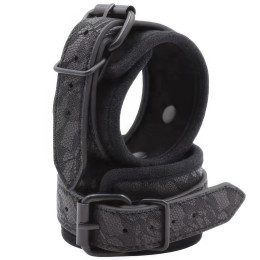 Черные БДСМ наручники с кружевным принтом
