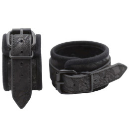 Черные БДСМ наручники с кружевным принтом