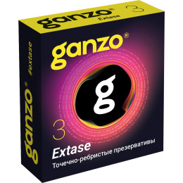 Презервативы Ganzo Extase точечно-ребристые 3 шт