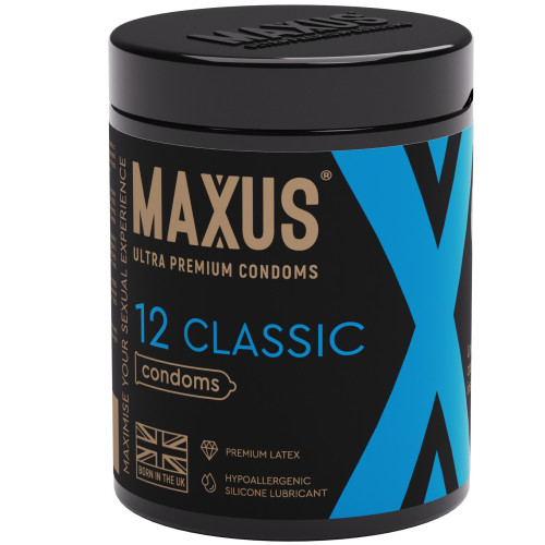 Презервативы Maxus Classic классические в пластиковом кейсе 12 шт