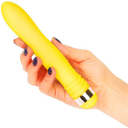 Эргономичный вибратор Sexy Friend 17,5 см желтый