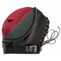 Двойная БДСМ маска из натуральной кожи Zado Fetish