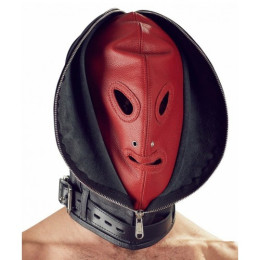 Двойная БДСМ маска из натуральной кожи Zado Fetish