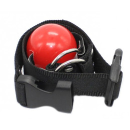 Силиконовый красный кляп на текстильном ремне