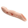 Удлиняющая насадка с рельефом и вибрацией Penis Sleeve Brad + 5 см