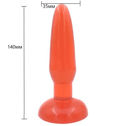 Анальная пробка на присоске красная