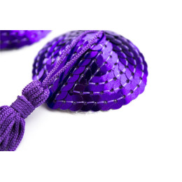 Фиолетовые пэстисы для груди с пайетками