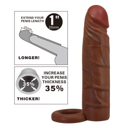 Удлиняющая насадка с креплением под мошонку Pretty Love Kaile мулат + 2,5 см