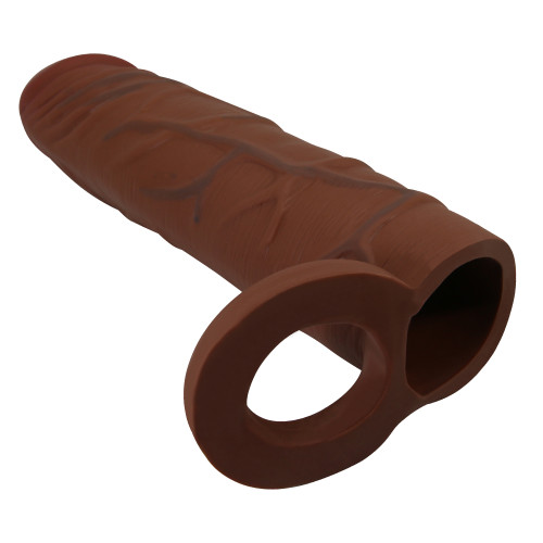 Удлиняющая насадка с креплением под мошонку Pretty Love Kaile мулат + 2,5 см