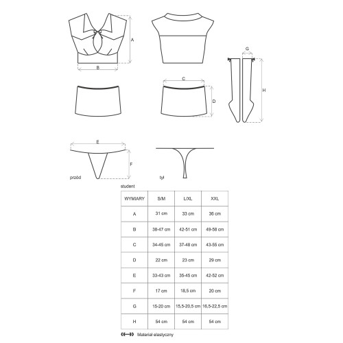 Комплект Соблазнительная студентка L/XL