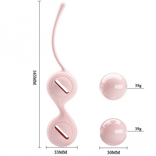 Вагинальные шарики со смещённым центром тяжести Pretty Love Kegel Tighten Up I нежно-розовые