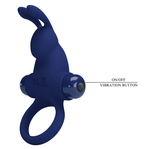 Эрекционное виброкольцо Vibrant Penis Ring I с клиторальным стимулятором синее