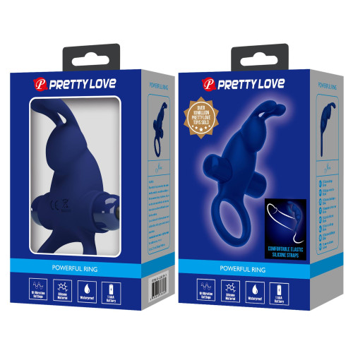 Эрекционное виброкольцо Vibrant Penis Ring I с клиторальным стимулятором синее