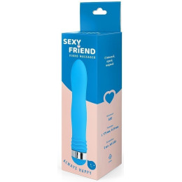 Эргономичный вибратор Sexy Friend голубой 17,5 см