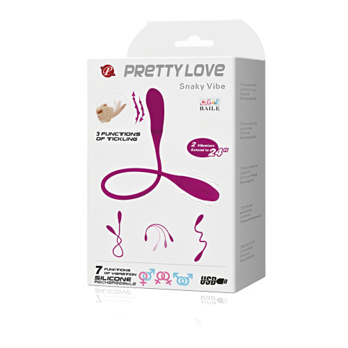 Перезаряжаемый вибро-стимулятор Pretty Love Snaky Vibe с волновым эффектом