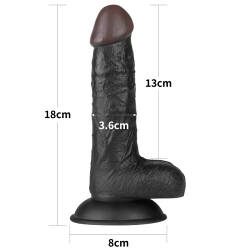 Реалистичный черный страпон Easy Strapon Set 18 см