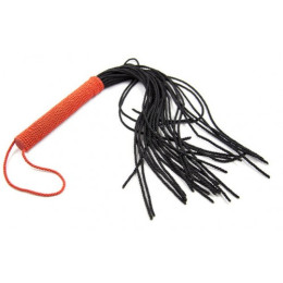 Мягкая черная плеть с красной рукоятью 50 см