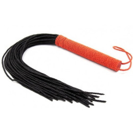 Мягкая черная плеть с красной рукоятью 50 см