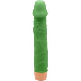 Светящийся в темноте зеленый вибратор Bill 23 см