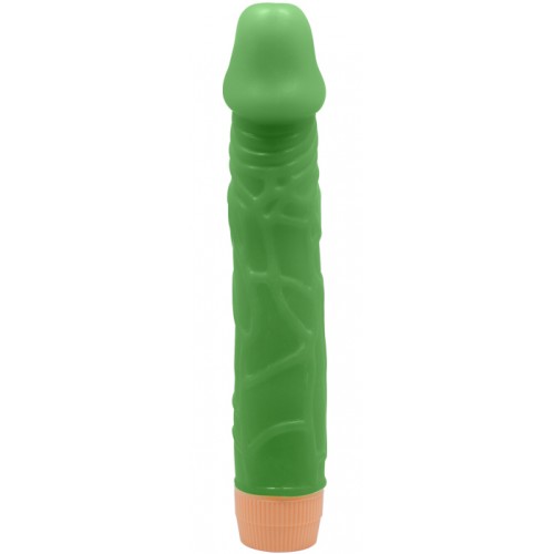 Светящийся в темноте зеленый вибратор Bill 23 см